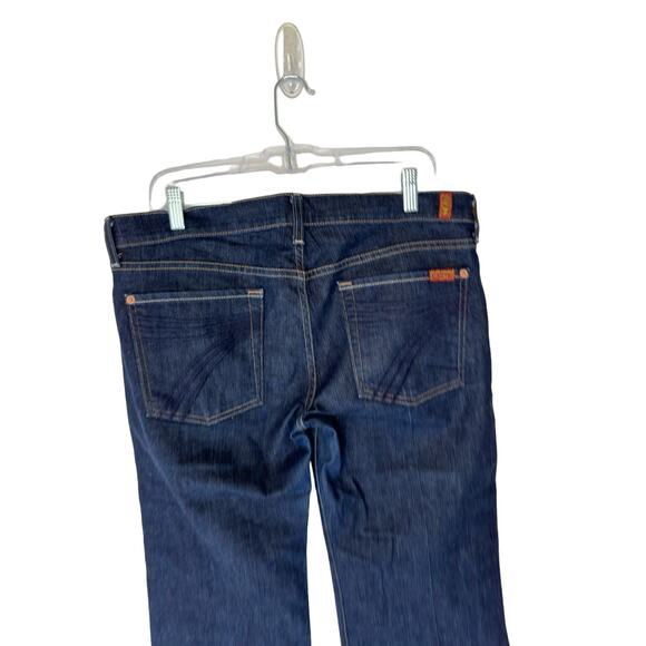 7 For All Mankind Dark Blue Flare Jeans - Picture 6 of 10